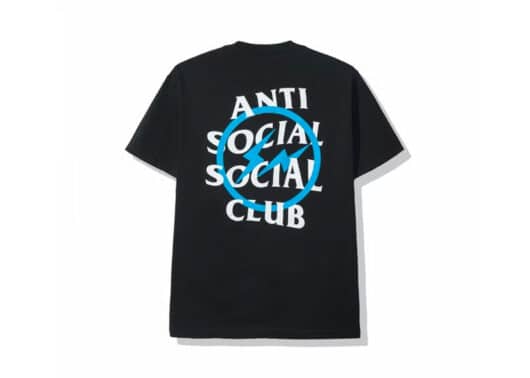 Anti Social Social Club x Fragment Blue Bolt Tee Black