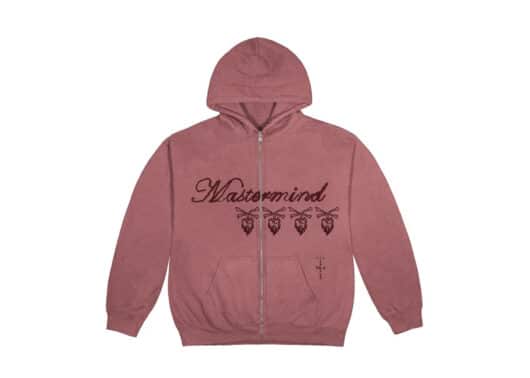 Travis Scott Cactus Jack For Mastermind Skull Zip Up Hoodie Washed Red