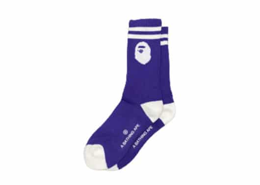 BAPE Ape Head Socks Purple/White