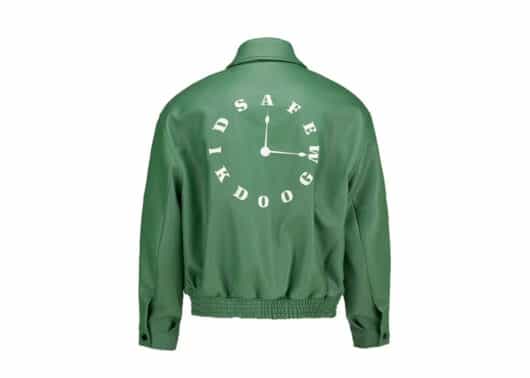 A Few Good Kids Clock Leather Jacket Green