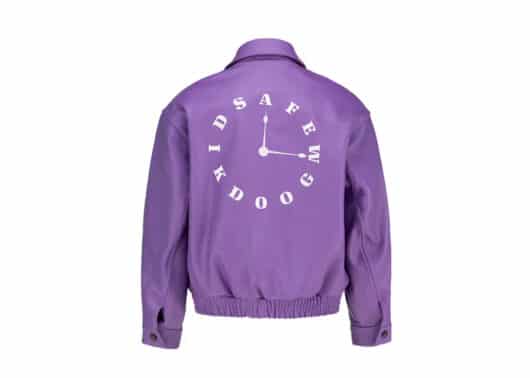 A Few Good Kids Clock Leather Jacket Purple