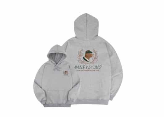 Ambler Detective Bear Hoodie Melange AHP813 - Image 2