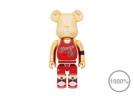 Bearbrick Michael Jordan 1985 Rookie Jersey 1000% Gold Chrome