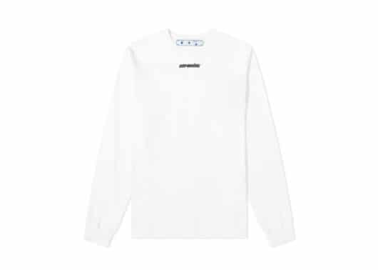 Off White Blue Maker Arrow L/S Tee White