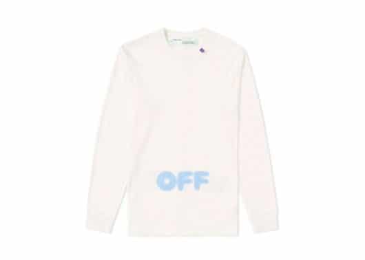 Off White Blue Spray "Off White" Slim L/S Tee White