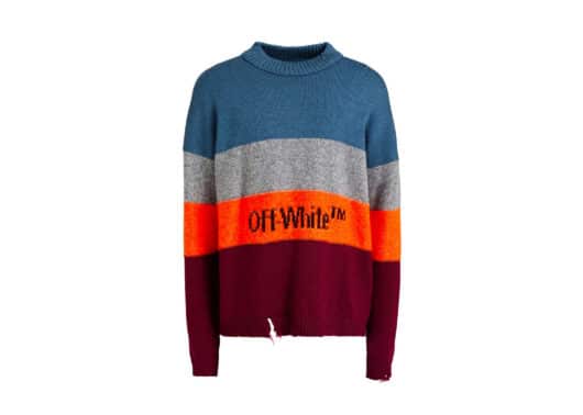 Off White Distressed Sweater Multicolor