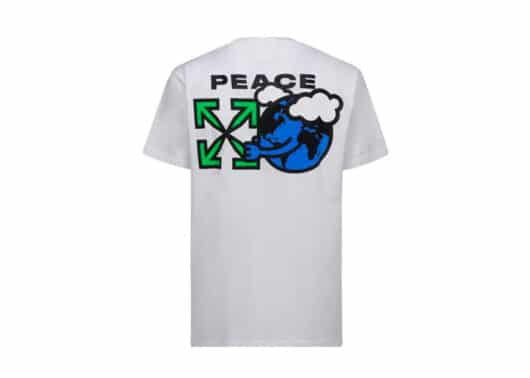 Off White Peace Worldwide Oversized Tee White