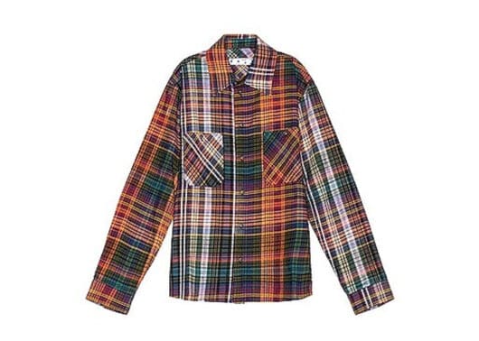 Off White Stencil Flannel Check Shirt Orange/Black - Image 2
