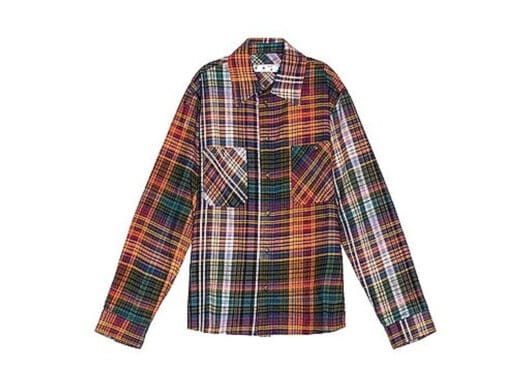 Off White Stencil Flannel Check Shirt Orange/Black