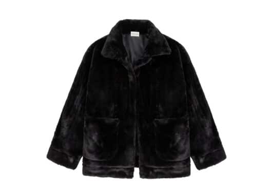 Charlie Luciano Joker Faux Fur Jacket Black - Image 2