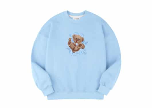 Ambler Falling Bear Crewneck Blue AMM1003