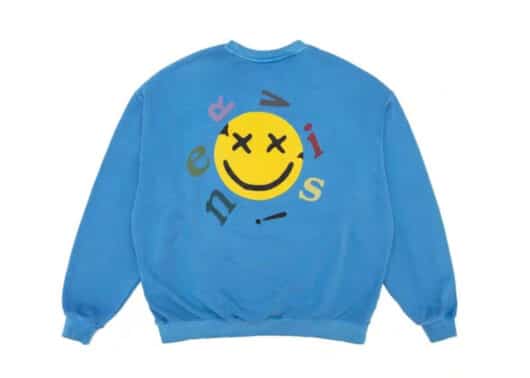 Nervis Smile Puff Print Crewneck Sky Blue