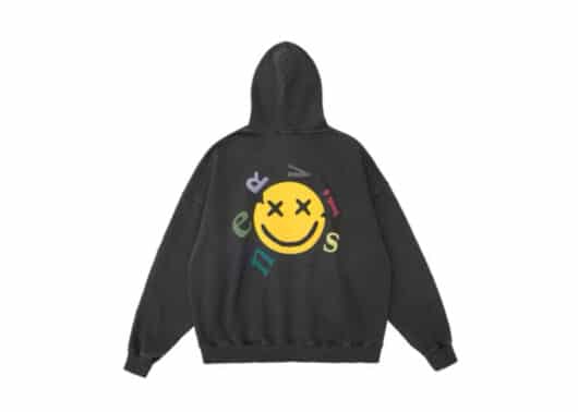 Nervis Smile Puff Print Hoodie Dark Grey