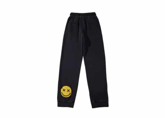 Nervis Smily Puff Print Slit Sweatpant Black