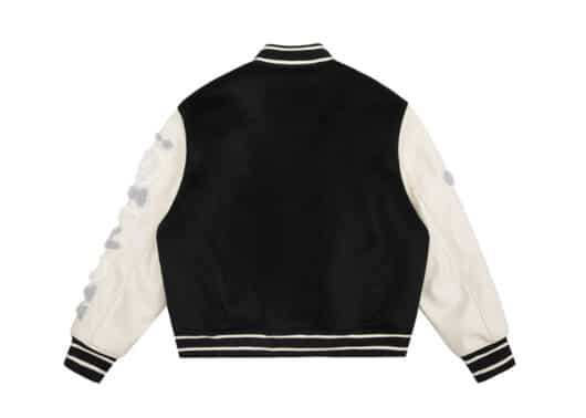 Nervis Towel Embroidery Baseball Jacket Black - Image 2