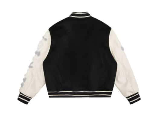 Nervis Towel Embroidery Baseball Jacket Black