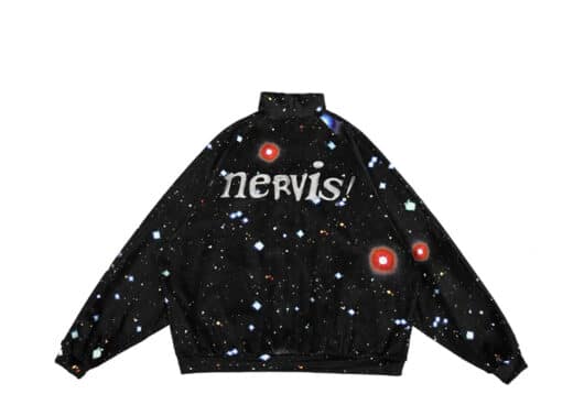 Nervis Galaxy Print Velvet Jacket Black
