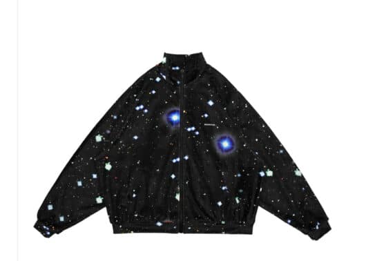 Nervis Galaxy Print Velvet Jacket Black - Image 2