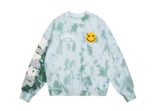 Nervis Towel Embroidery Tie-Dye Crewneck Green
