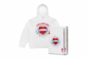 A Few Good Kids Rhinestone Heart Hoodie White Exclusive