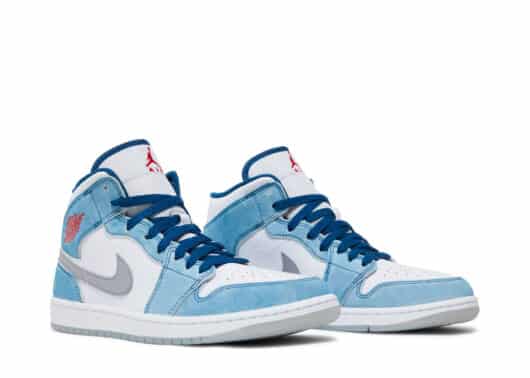 Air Jordan 1 Mid French Blue Fire Red