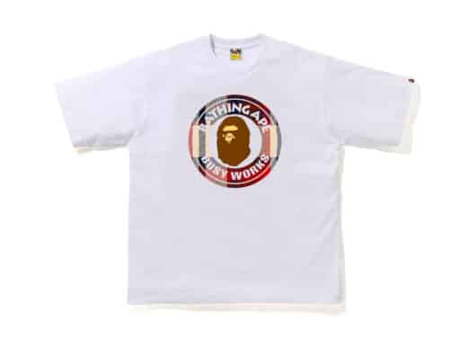 BAPE Check Busy Works Relaxed Tee White/Red