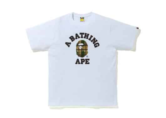 BAPE Check College Tee (FW21) White/Green
