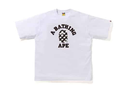 BAPE STA Pattern College Relaxed Fit Tee White/Black