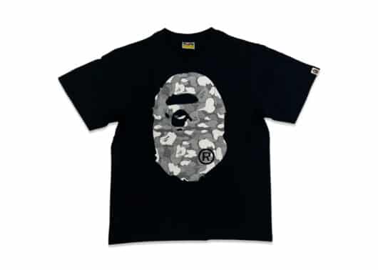 BAPE Stripe ABC Camo Big Ape Head Tee Black/White