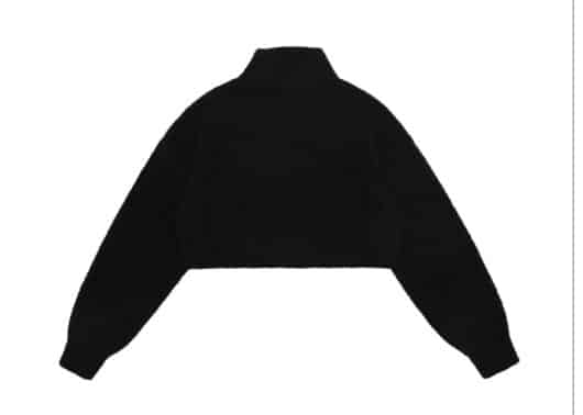 Nervis Basic Logo Cropped Half-zip Sweater Black - Image 2