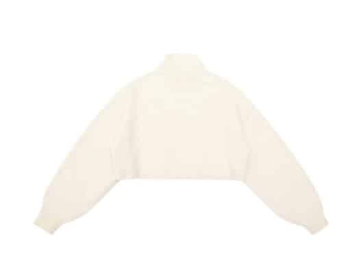 Nervis Basic Logo Cropped Half-zip Sweater White - Image 2