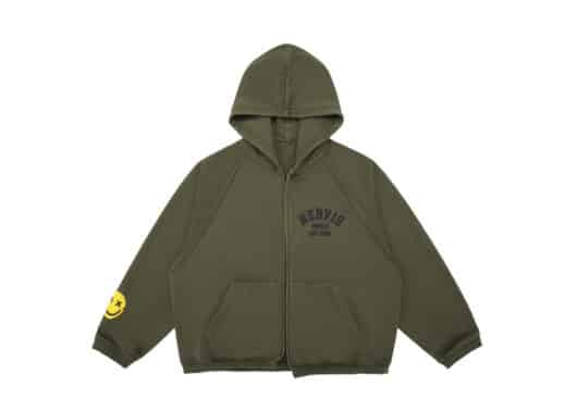 Nervis Smile Logo Hood Jacket Army Green