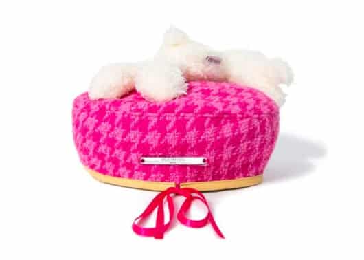 13De Marzo Houndstooth Bear Beret Pink - Image 2