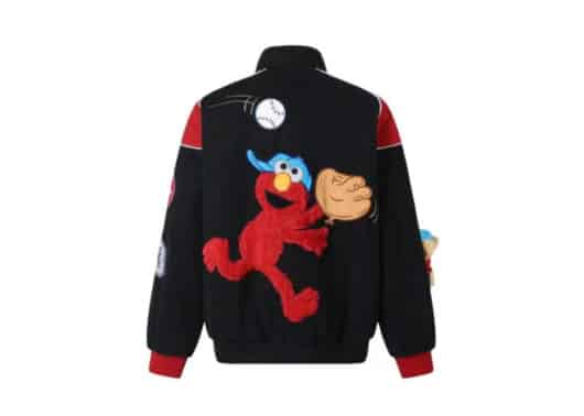 13De Marzo x Sesame Street Elmo Baseball Racing Jacket Black - Image 2