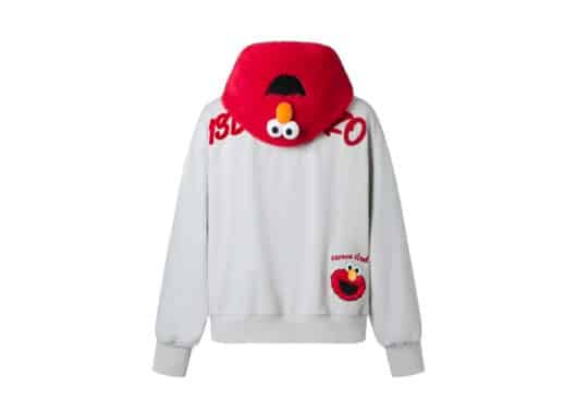 13De Marzo x Sesame Street Elmo Fleece Hoodie Foggy Dew - Image 2
