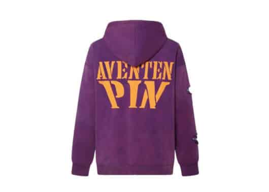 Aventen Pin DIY Tearing Denim Inside Hoodie Purple - Image 2
