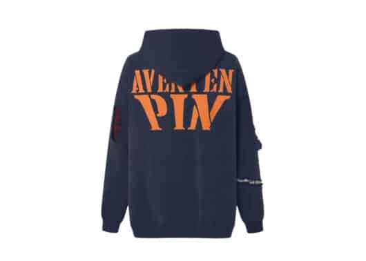 Aventen Pin DIY Tearing Shirt Inside Hoodie Navy - Image 2