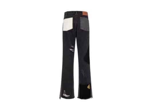 Aventen Pin Deconstruction Bell-Bottom Jeans Black - Image 2