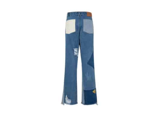 Aventen Pin Deconstruction Bell-Bottom Jeans Blue - Image 2