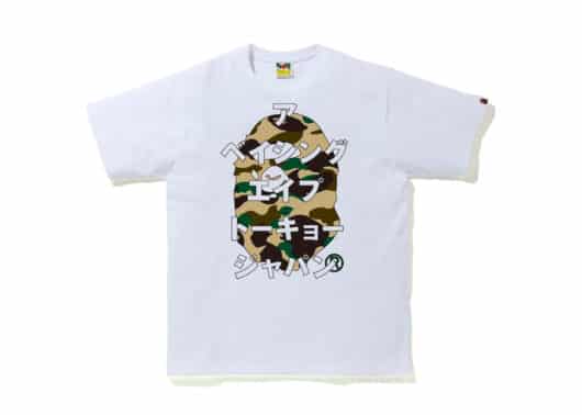 BAPE 1st Camo Katakana Tee White/Yellow