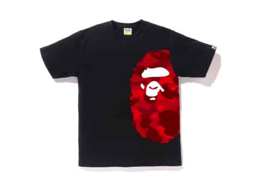 BAPE Color Camo Side Big Ape Head Tee Black/Red