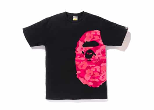 BAPE Fire Camo Side Big Ape Head Tee Black/Pink