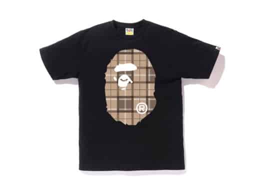 BAPE Logo Check Big Ape Head Tee Black/Beige