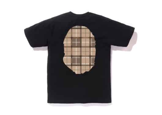 BAPE Logo Check Big Ape Head Tee Black/Beige - Image 2