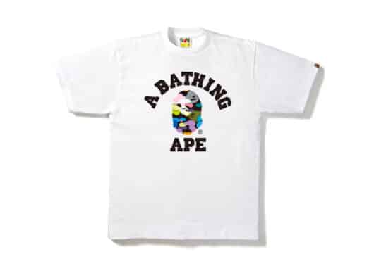 BAPE Multi Camo College Tee White/Black