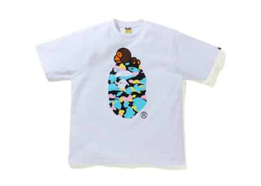 BAPE New Multi Camo Milo On Ape Relaxed Tee White