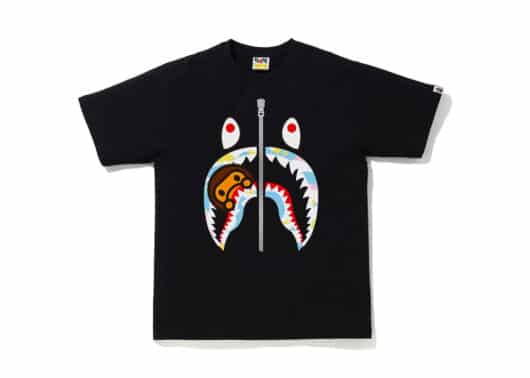 BAPE New Multi Camo Milo Shark Tee Black