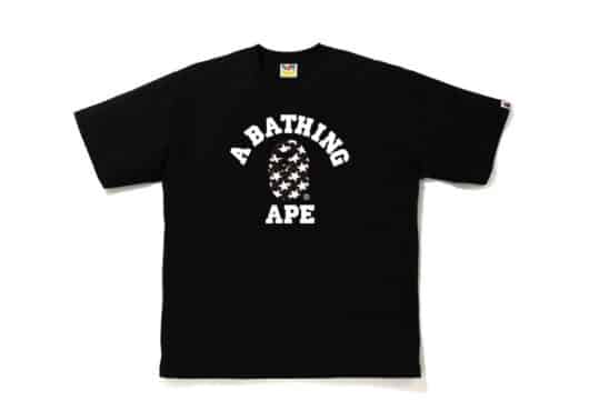 BAPE STA Pattern College Relaxed Fit Tee Black/Black