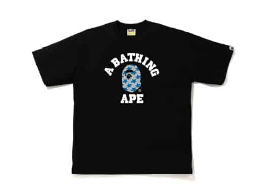 BAPE STA Pattern College Relaxed Fit Tee Black/Blue