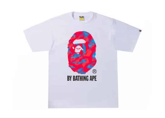 BAPE Stroke Camo by Bathing Ape Tee White/Red